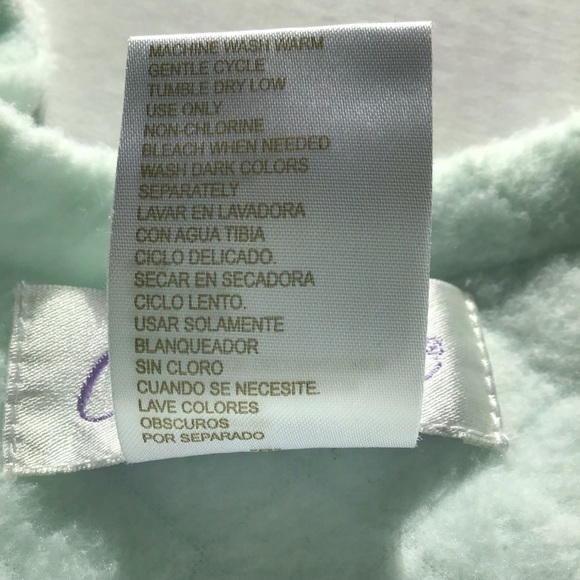 Collette by Miss Elaine Long Light Green Zip Robe Size M Quilted Pattern Pockets - Picture 7 of 9